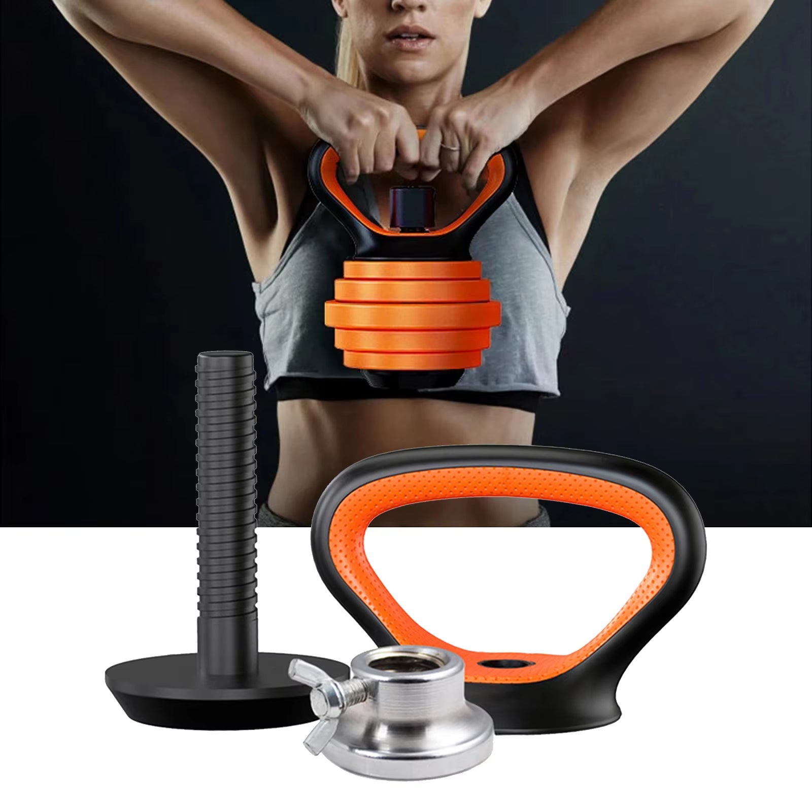 Adjustable Kettlebell Handle Multifunctional Comfortable Dumbbell Arm Strength Workout Strength Training Core Fitness for Sport