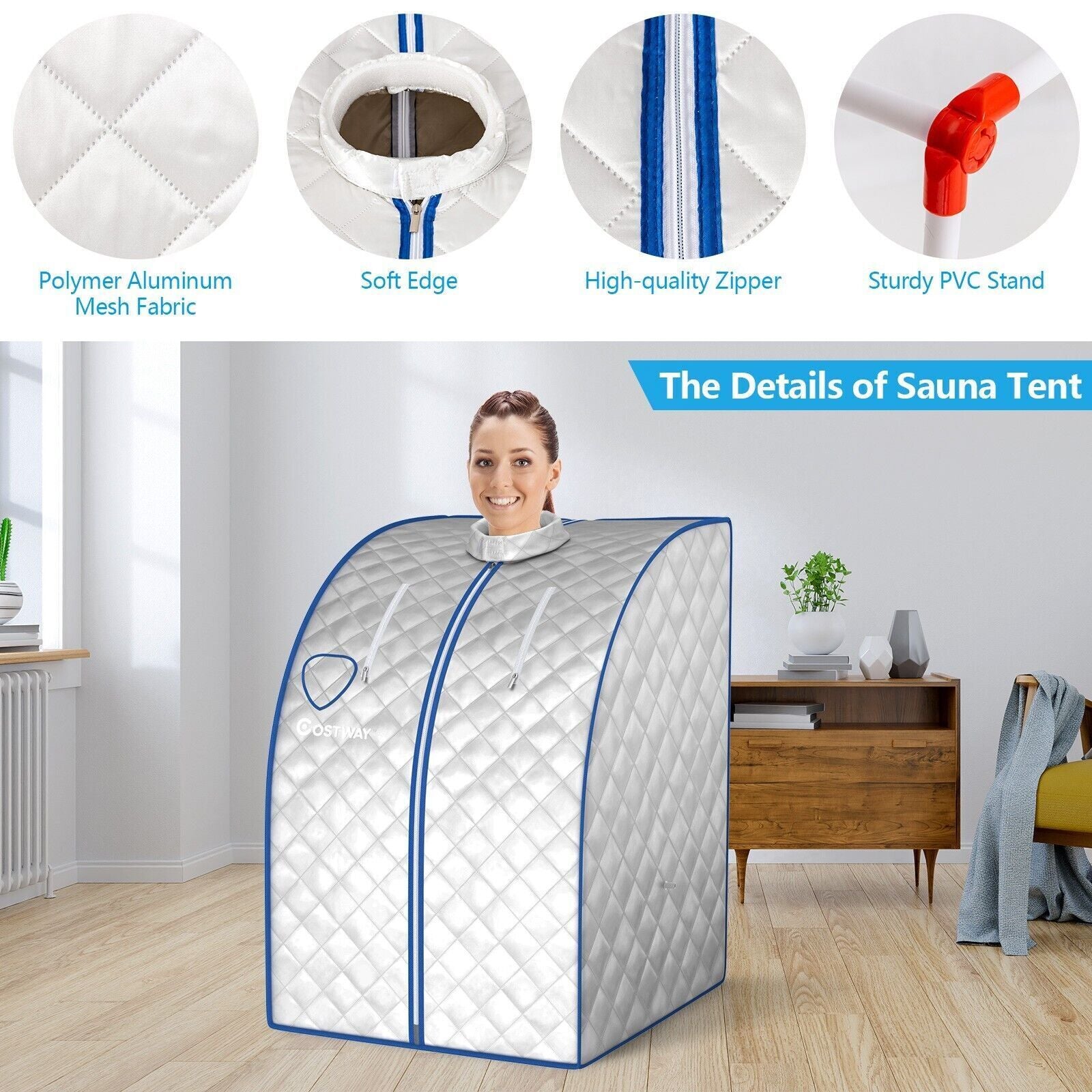 3L Portable Steam Sauna Spa Room Full Body Slimming Detox Therapy Tent Indoor